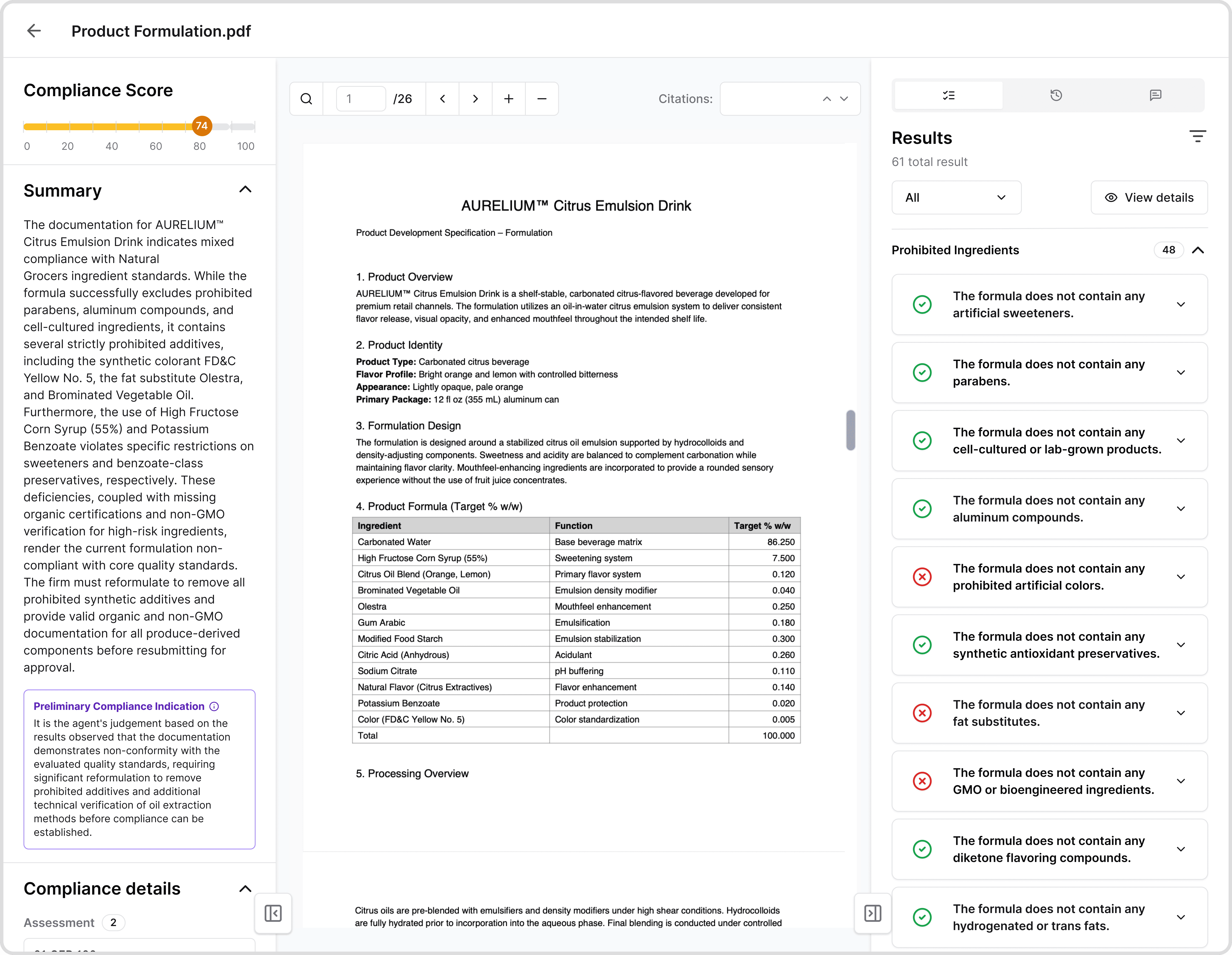 Food and beverage manufacturing compliance software    