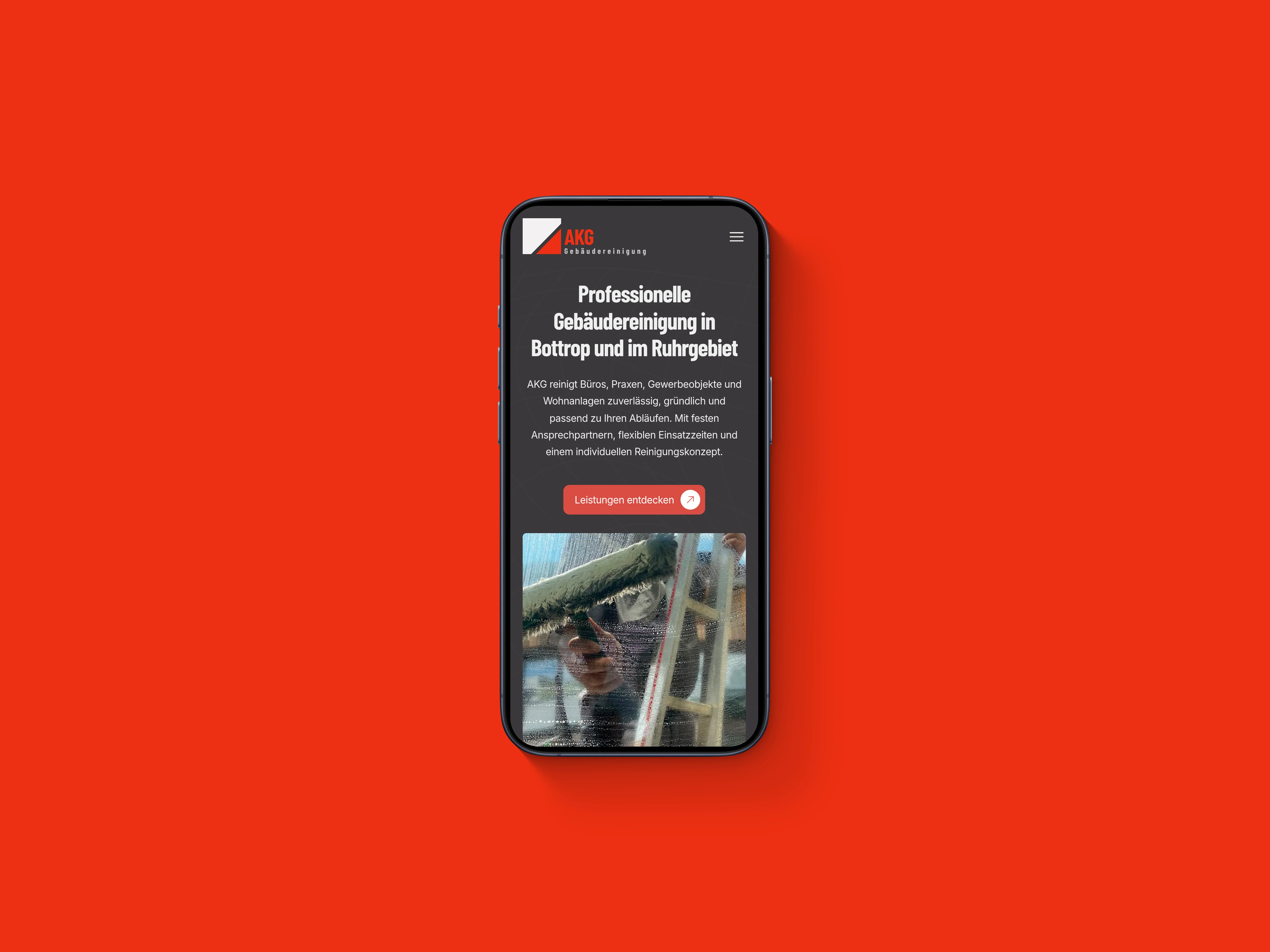 AKG Gebäudereinigung Website Mockup Phone