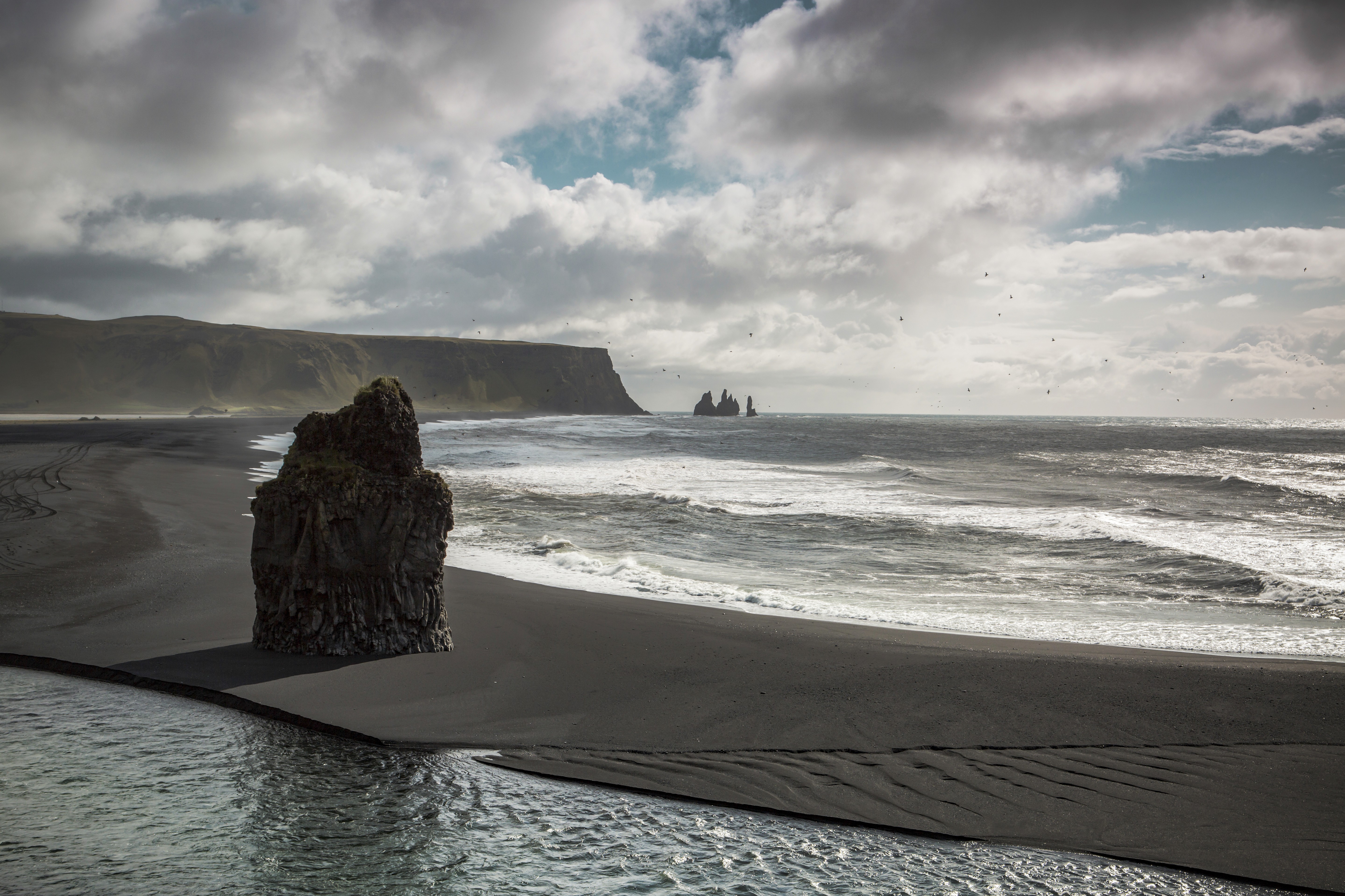 black sand beach near vík 