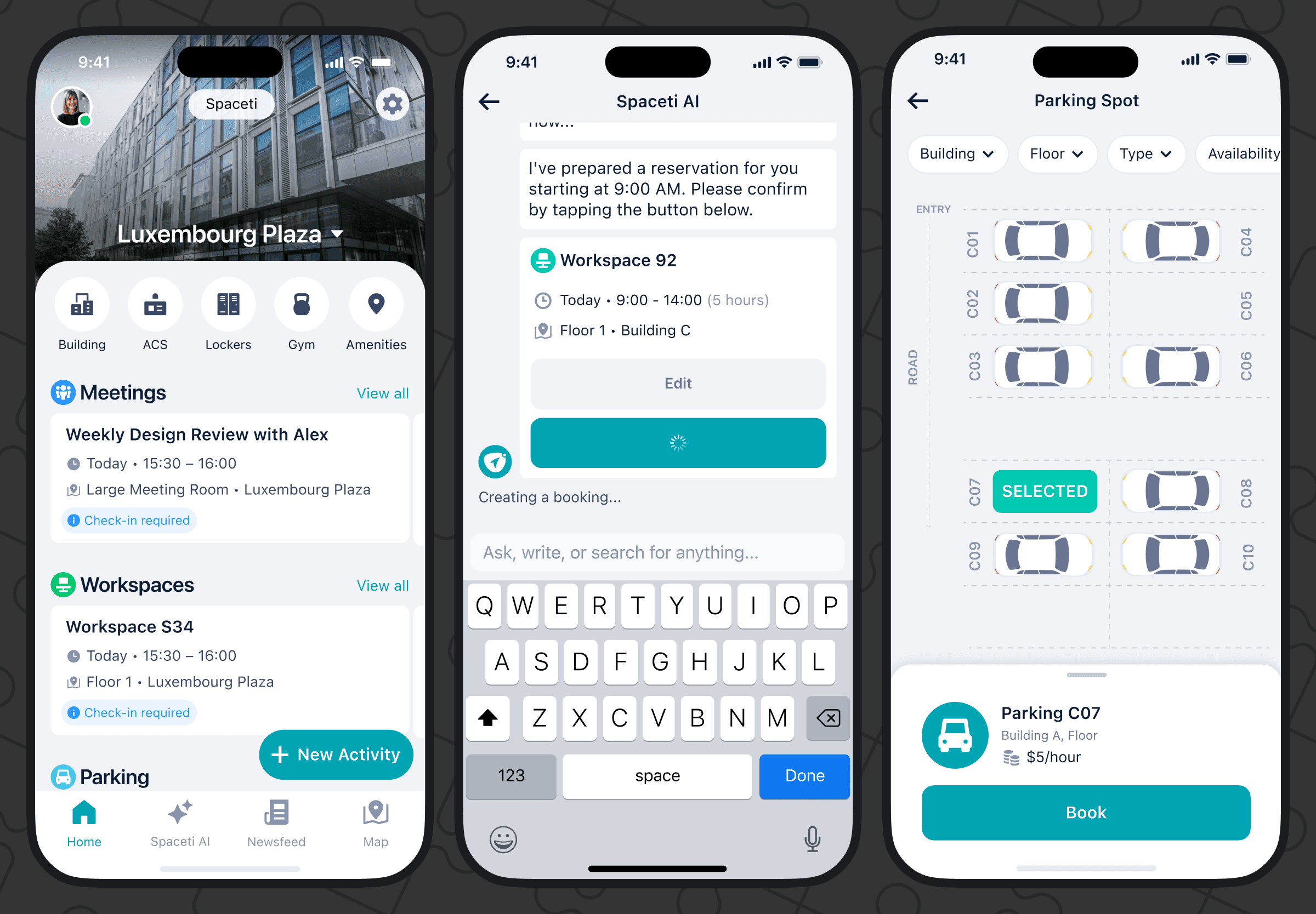 Spaceti Mobile UI