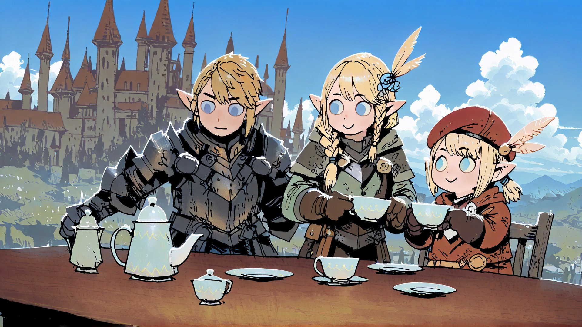 Whimsical Tactics Illustration of Fantasy Party