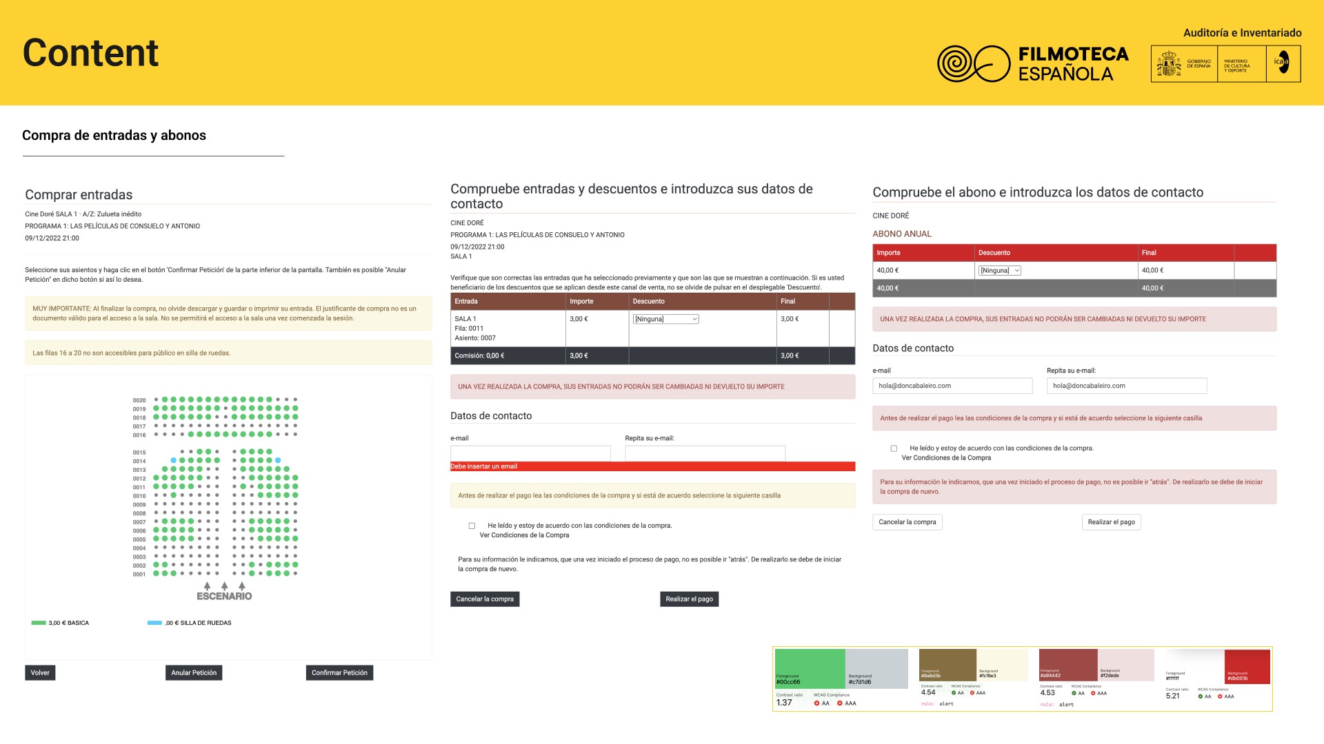 Captura de compra de entradas y bonos