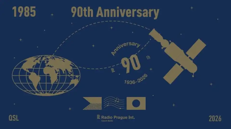 Radio Prague 90th anniversary graphic