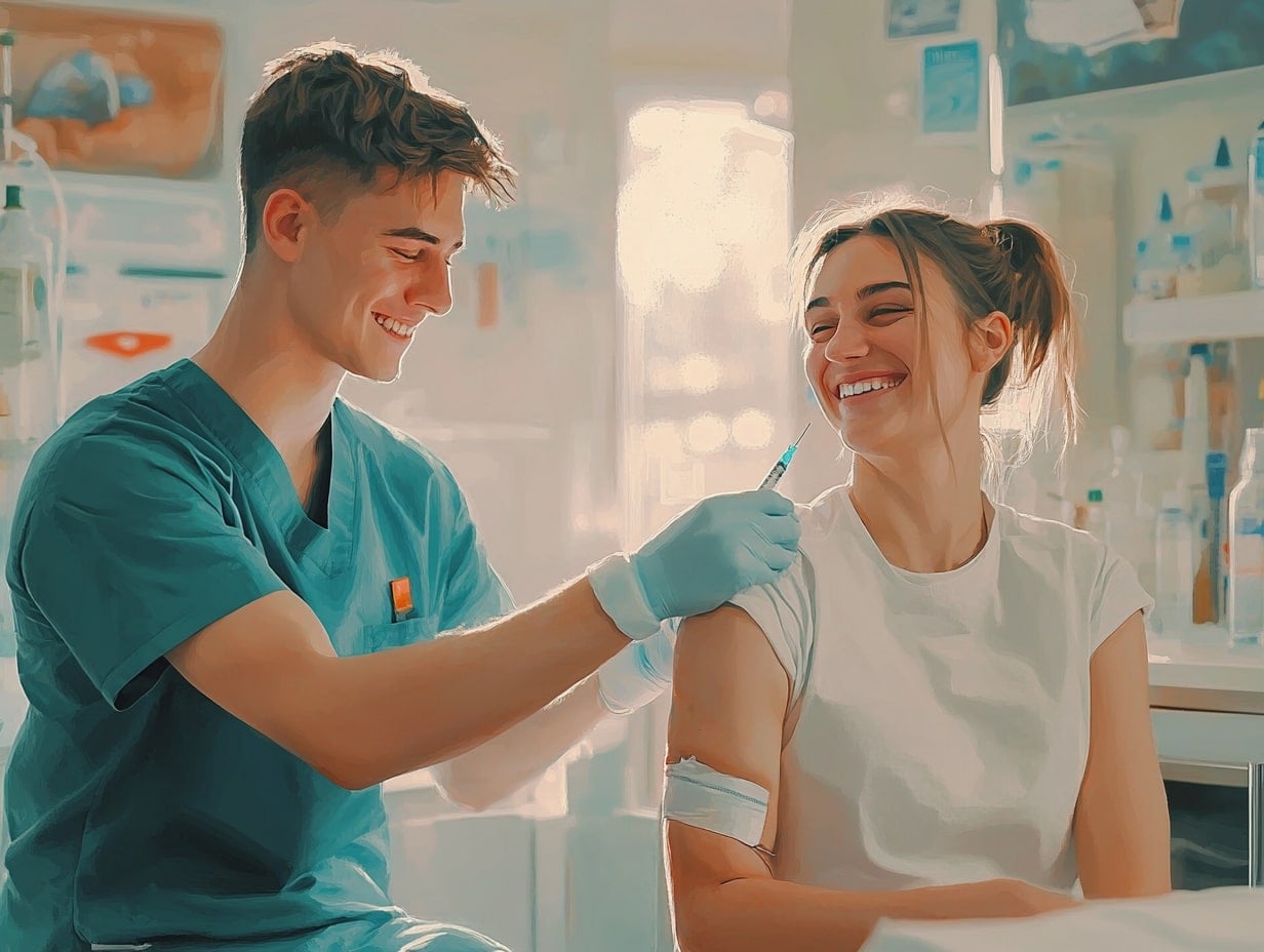 Nurse giving a vaccine