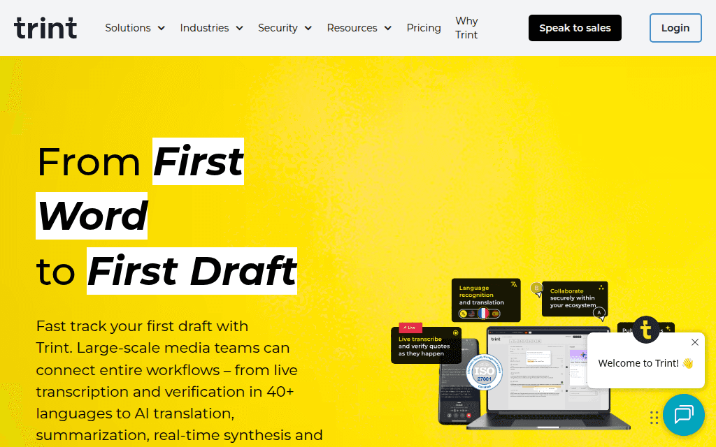 trint home page