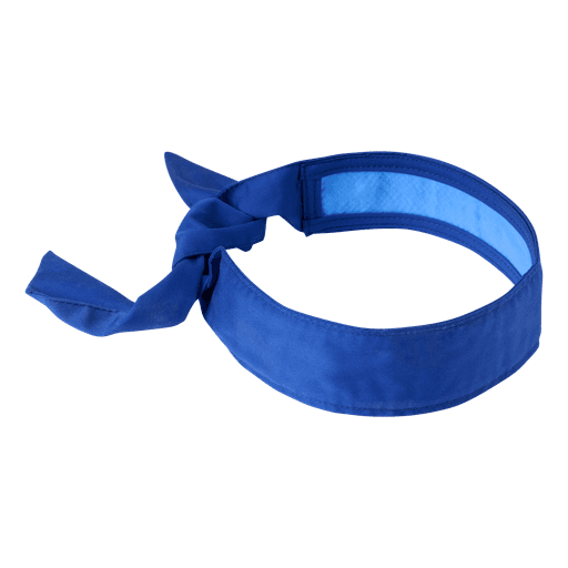 Bandana rafraîchissant G-Heat bleu à plat avec doublure intérieure visible, fond blanc