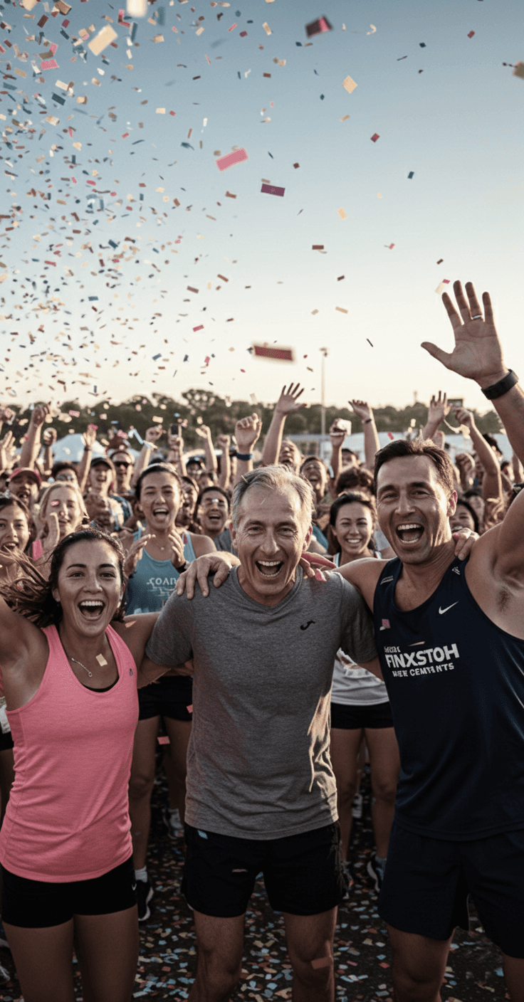 Runners celebrating at the Pace Race