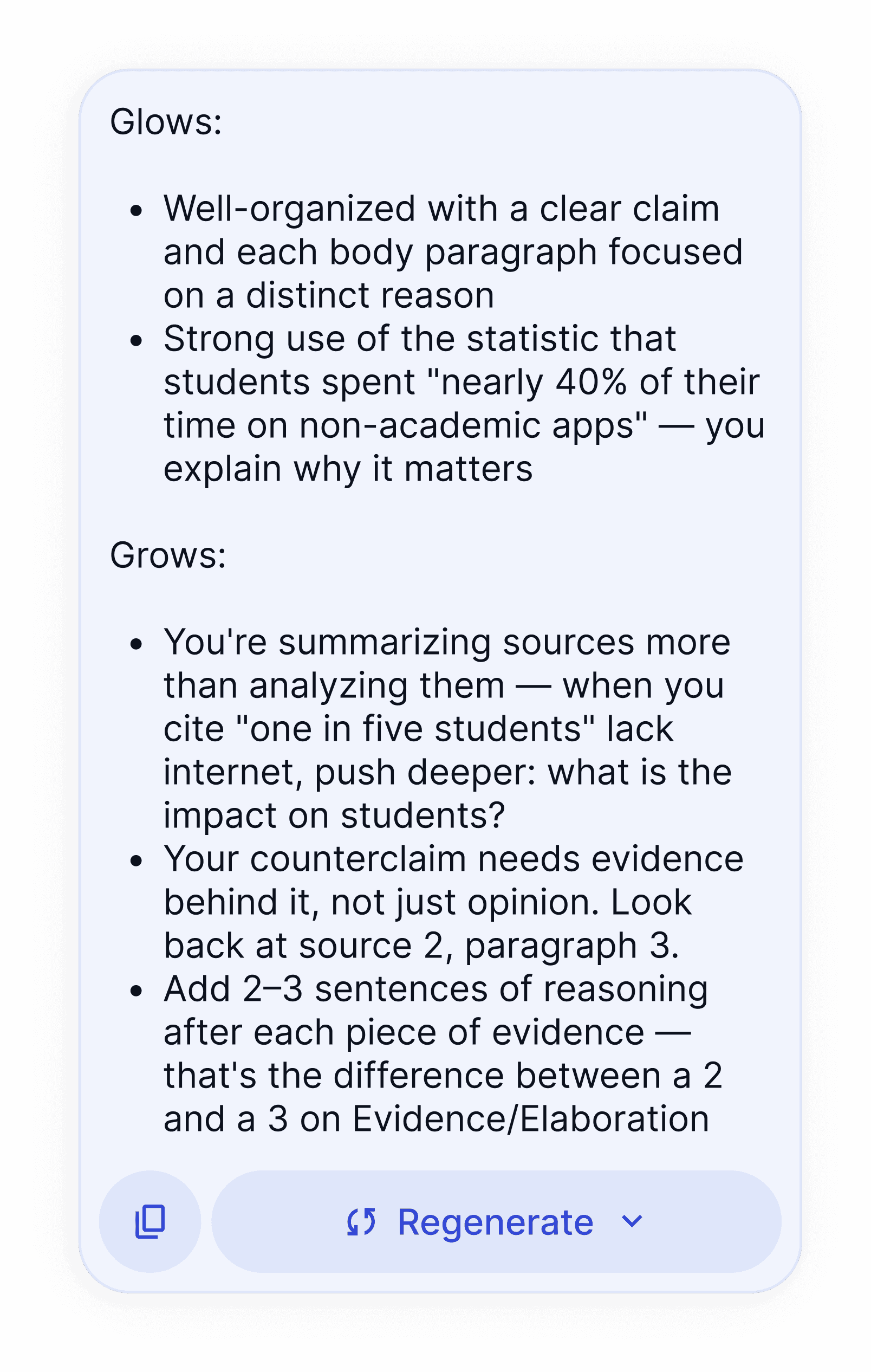 Interface showing options for assigning student work, including graded assignments and feedback features.