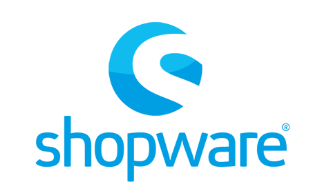Shopware logo in blue on a white background
