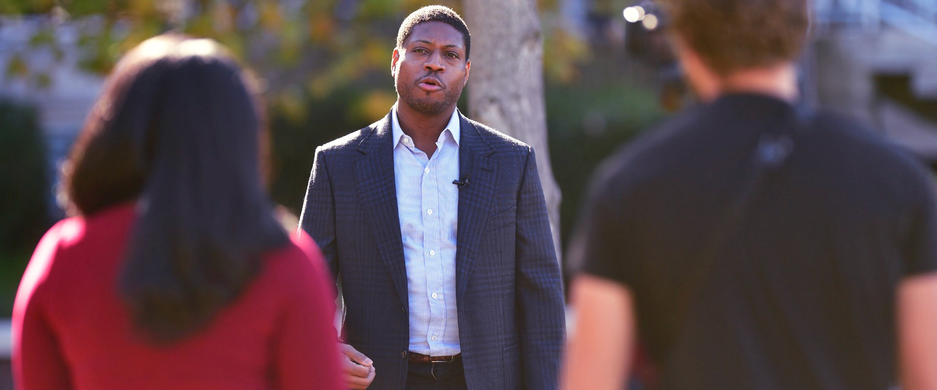 Ericson Brickers of the Brickers Foundation speaking to a community