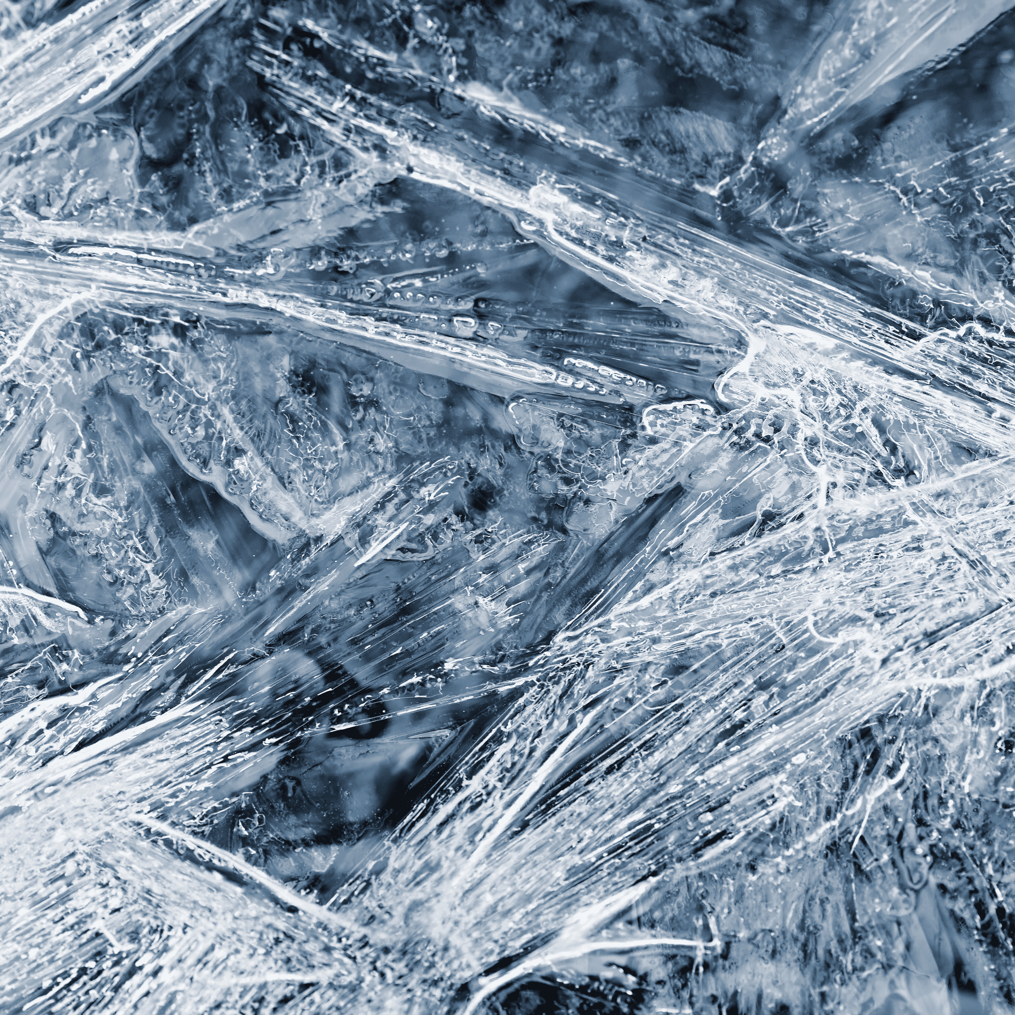 Close-up of frozen ice crystals