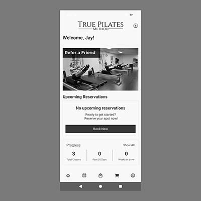 True Pilates Method Camden Booking Screen