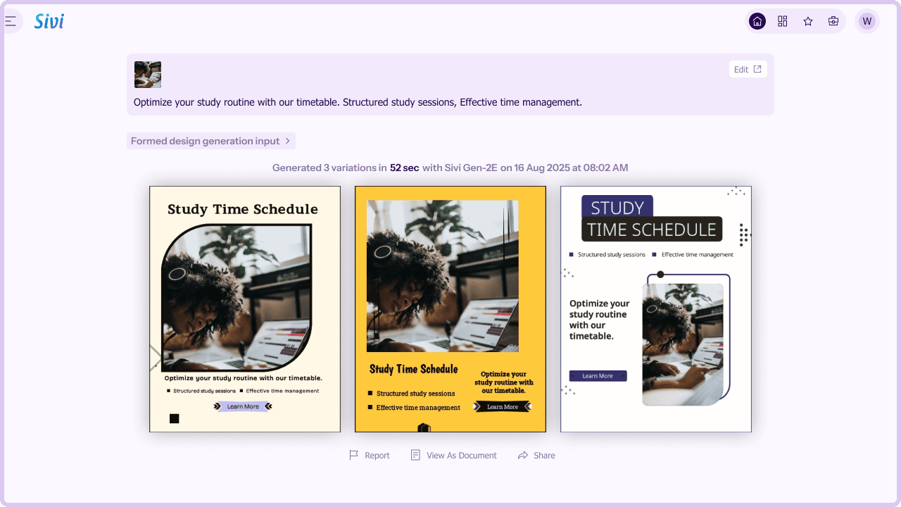 Create content using AI design tool