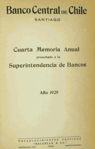 Banco Central de Chile. Memoria Anual 1929
