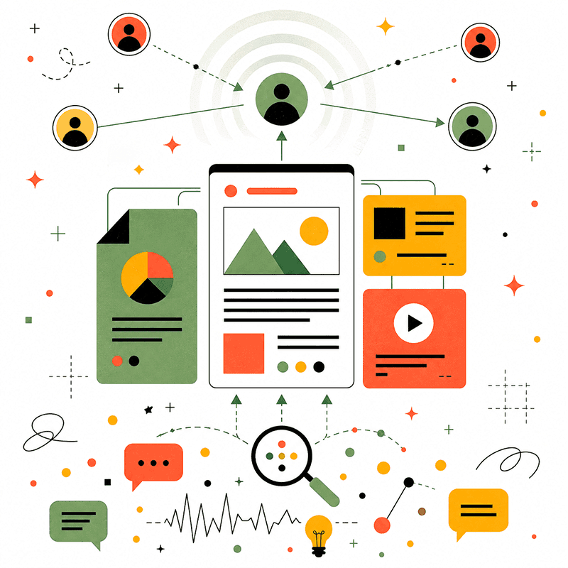 collage of content marketing