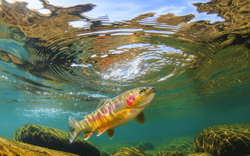 Trout inspecting the water's surface