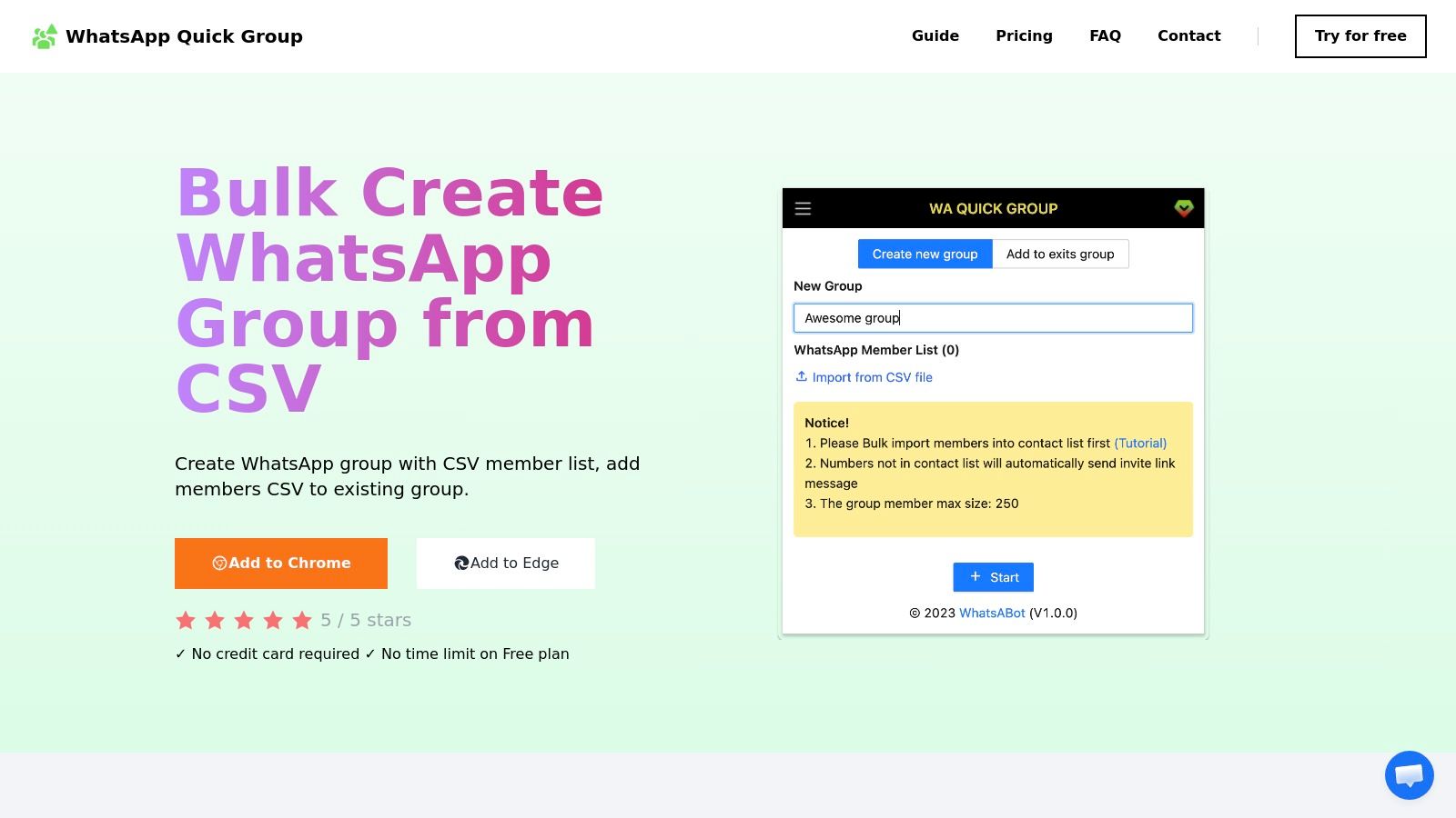 WhatsApp Quick Group (WhatsABot)