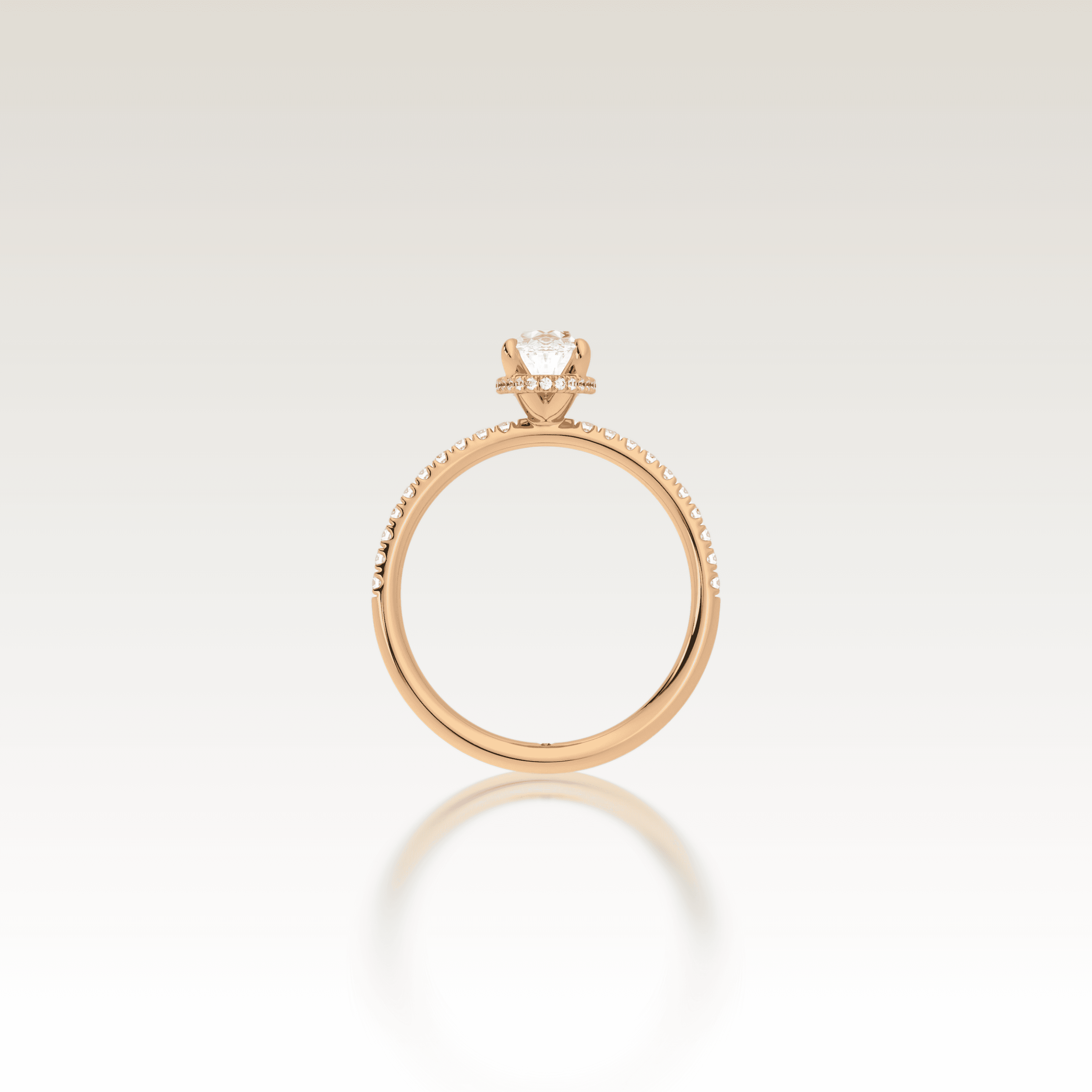 Pavé Oval Love Knot Diamond Ring image 2