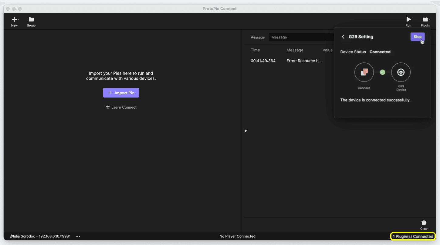 {'_type': 'localeString', 'en': 'G29 plugin is now ready to use.'}