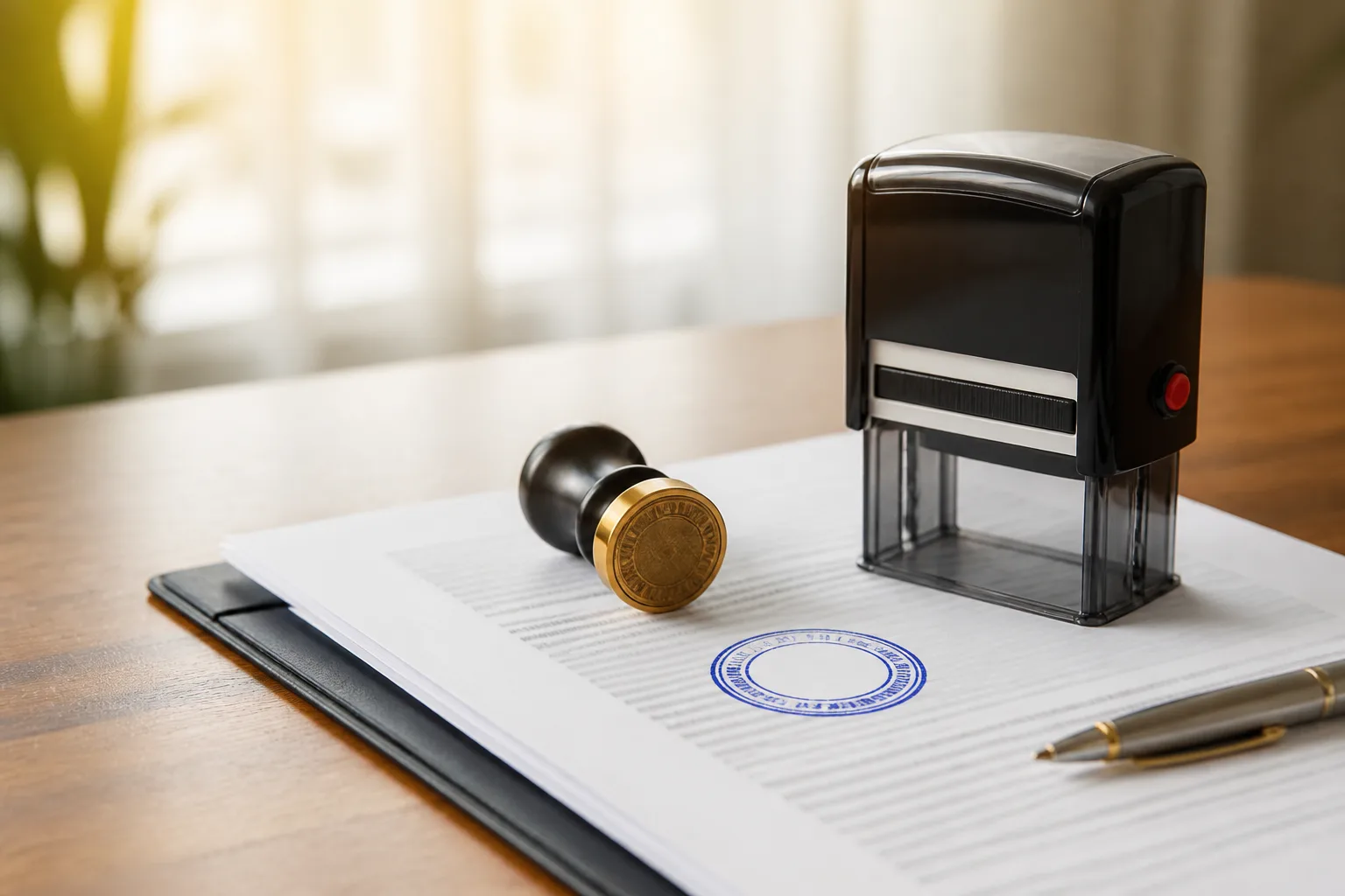 Company Seal and Stamp Rules in Dubai beside a signed corporate agreement with an official