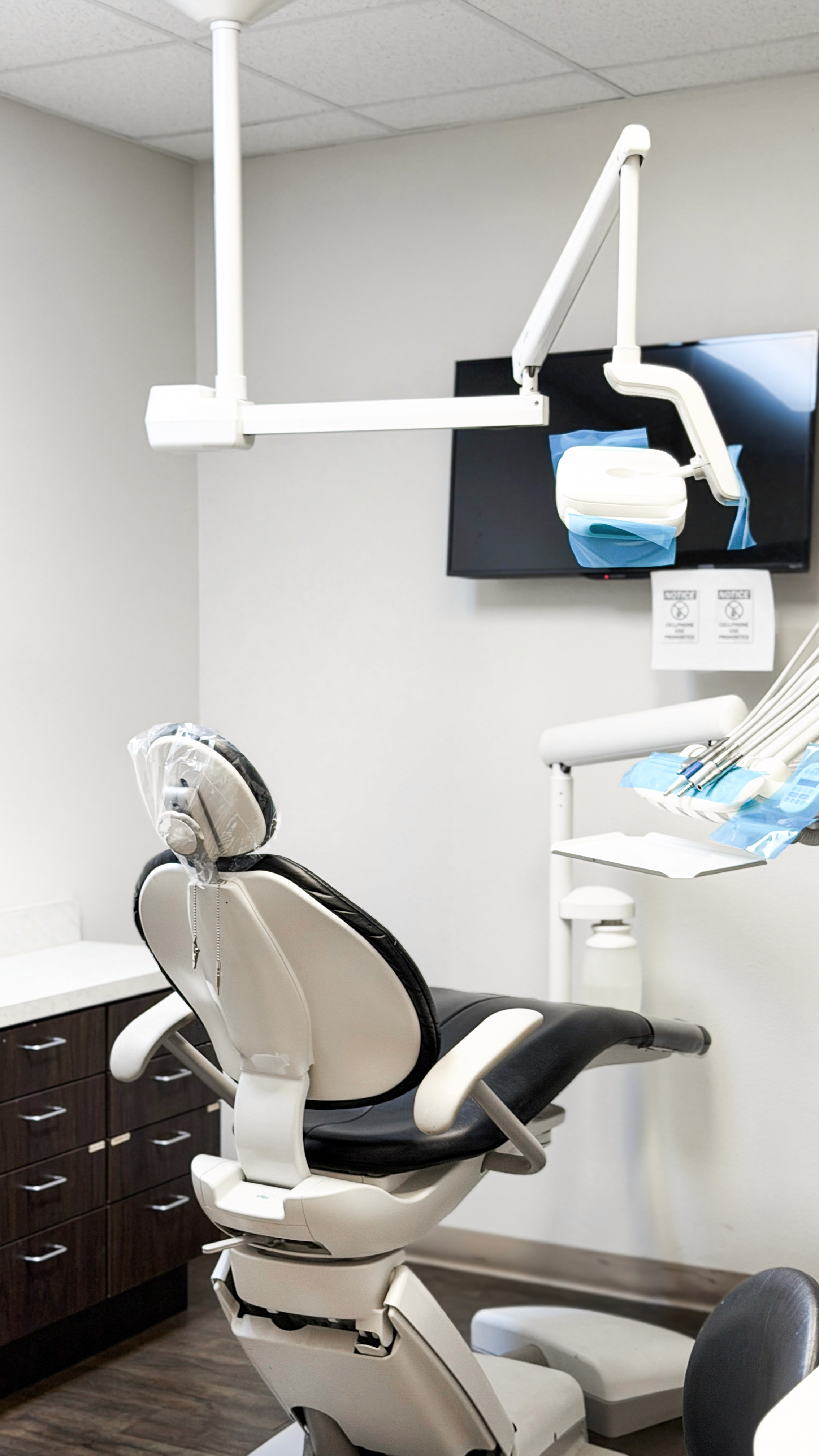 closeup of a dental inspection