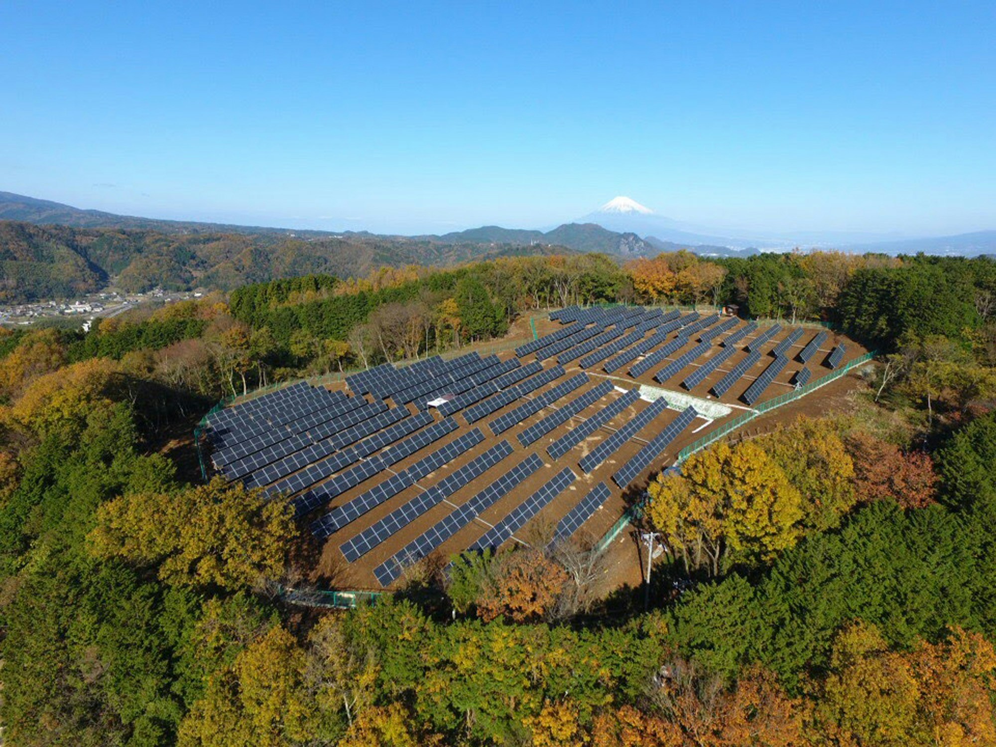 solar panels set in a rural landscape,