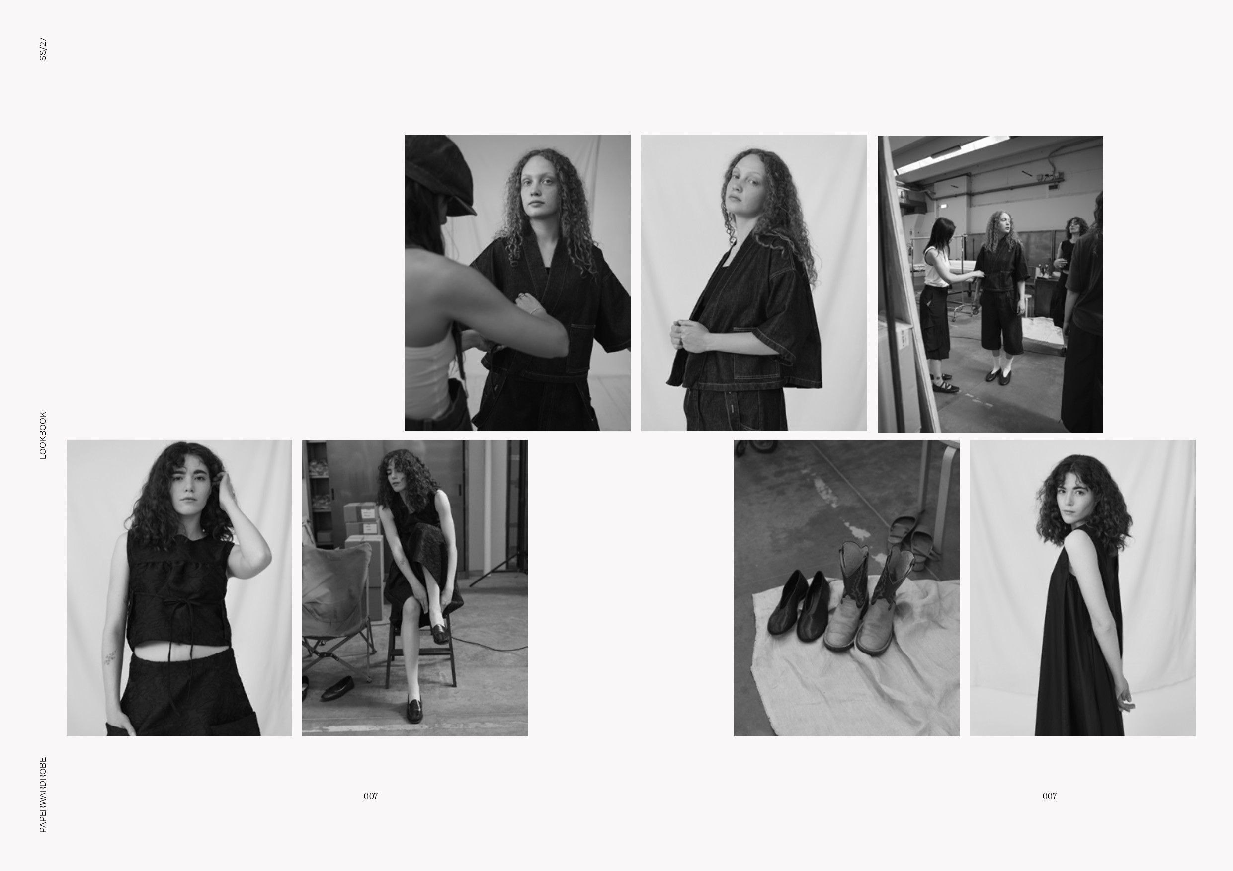 Desphotos de mannequins en noir et blanc qui portent des vêtements noirs, amples et courts