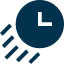 A blue clock icon