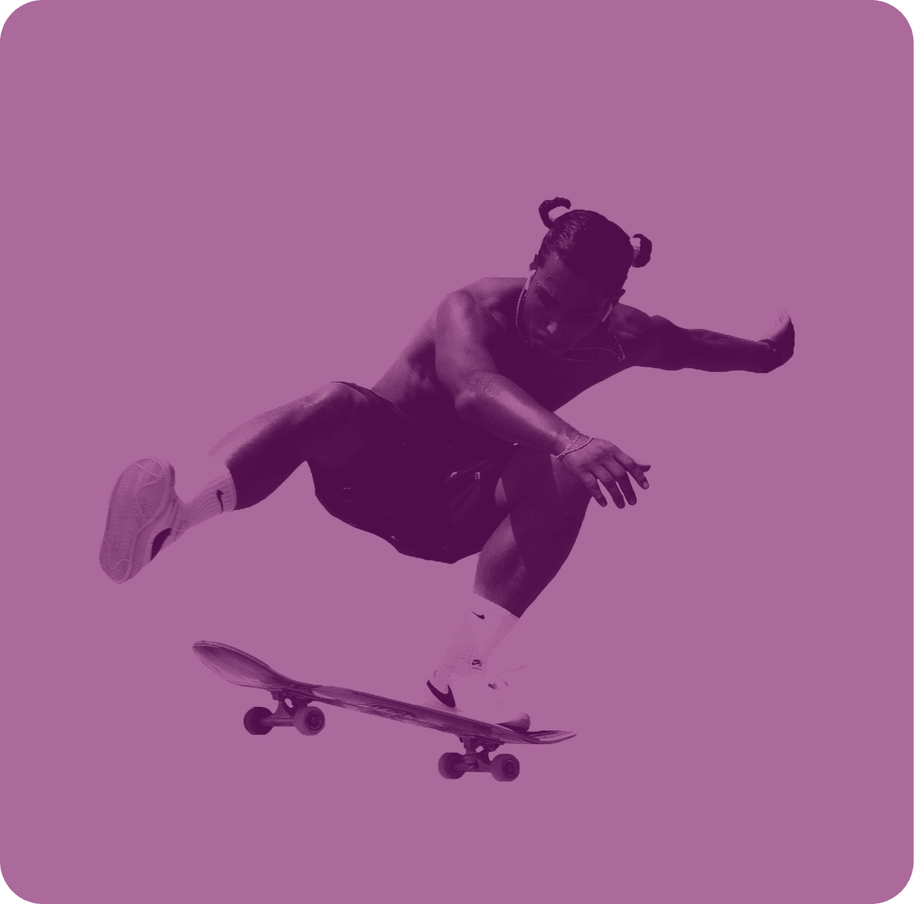 Skater mit lilaner farbgebung