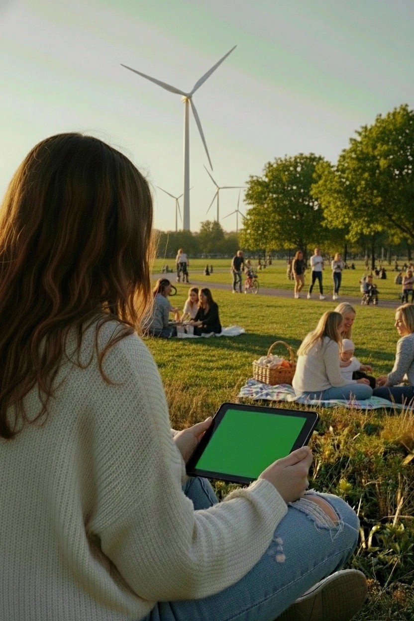 AI Mills pod geplaatst in hollands landschap