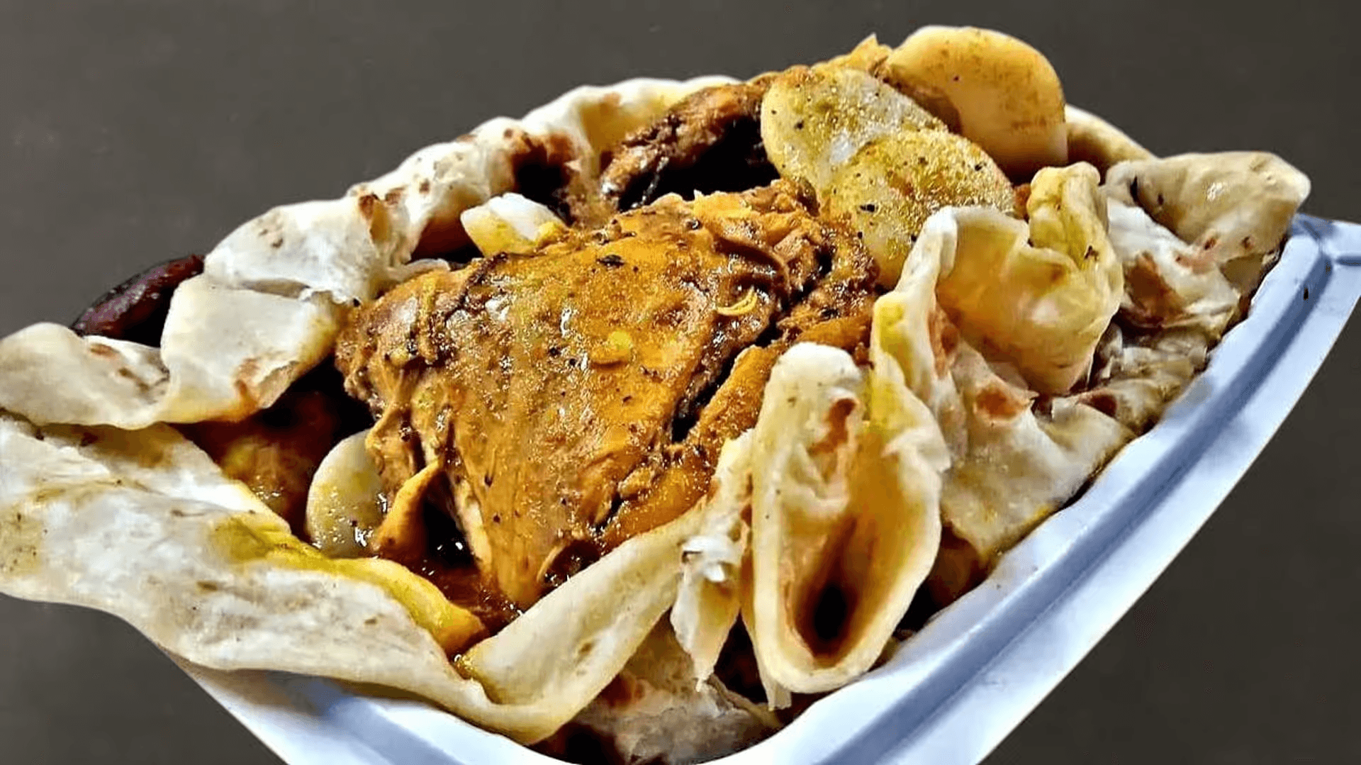 Guyanese Curry Chicken Roti