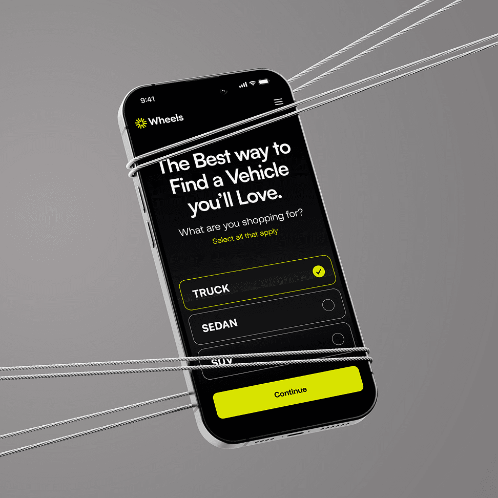 Wheels mobile mockup