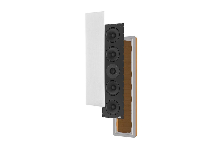 Black smart home device with screen showing time and temp