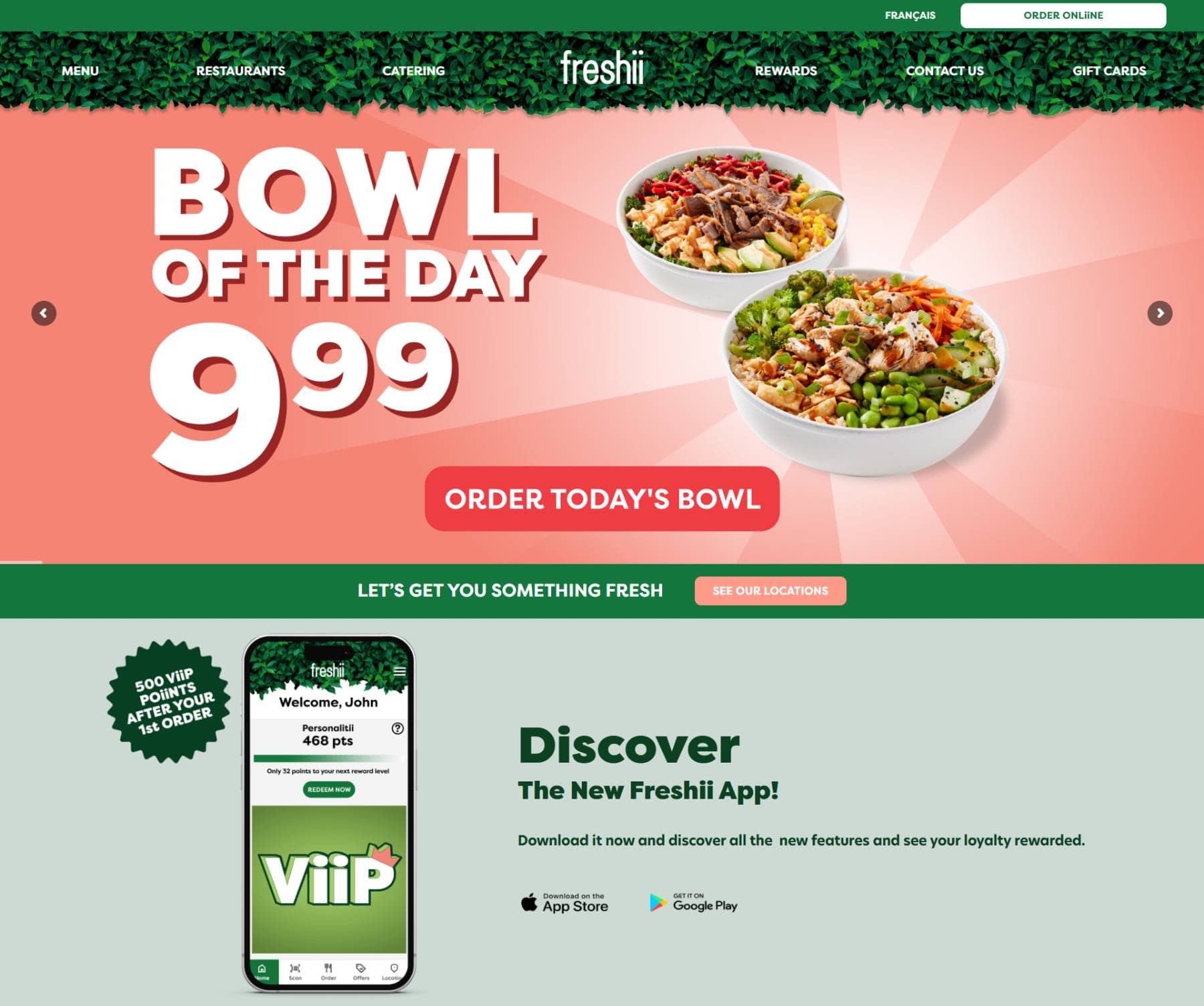 Freshii website screenshot