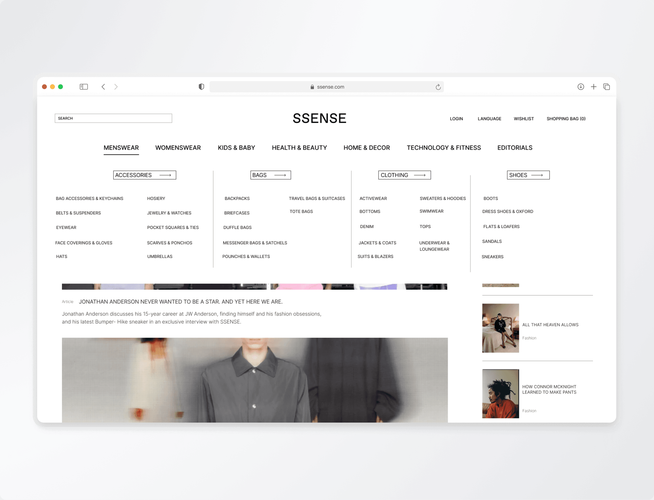 SSENSE Redesign Hero Image