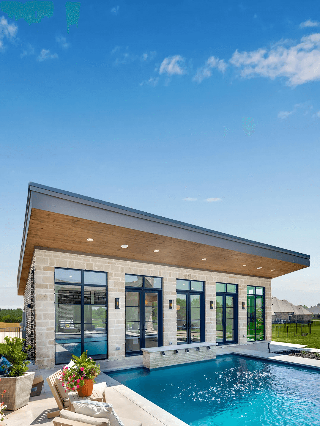 luxury pool house construction