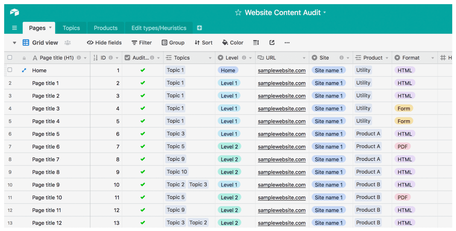 Screenshot of Airtable