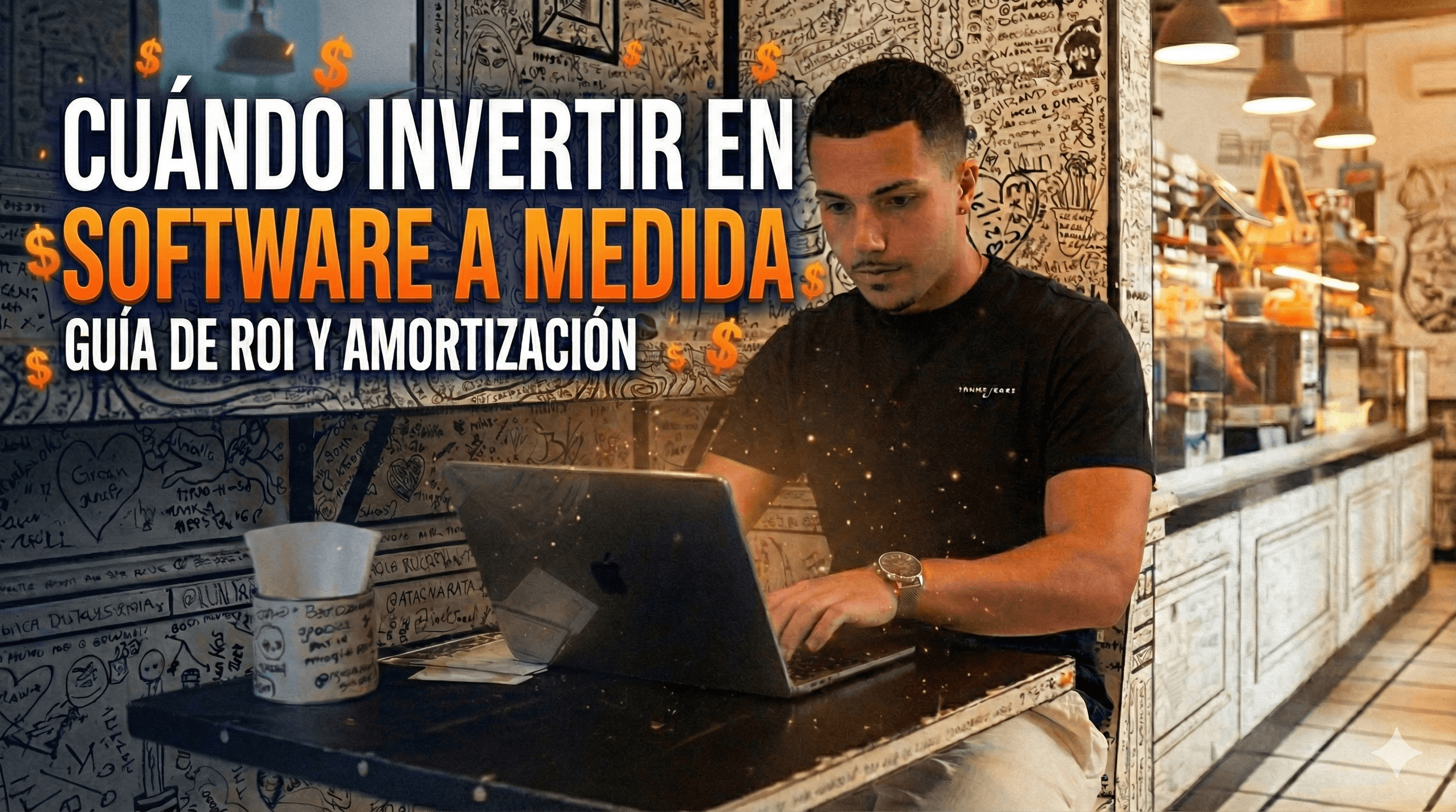 Portada de programador mostrando cuando invertir en software a medida, guia de roi y amortización