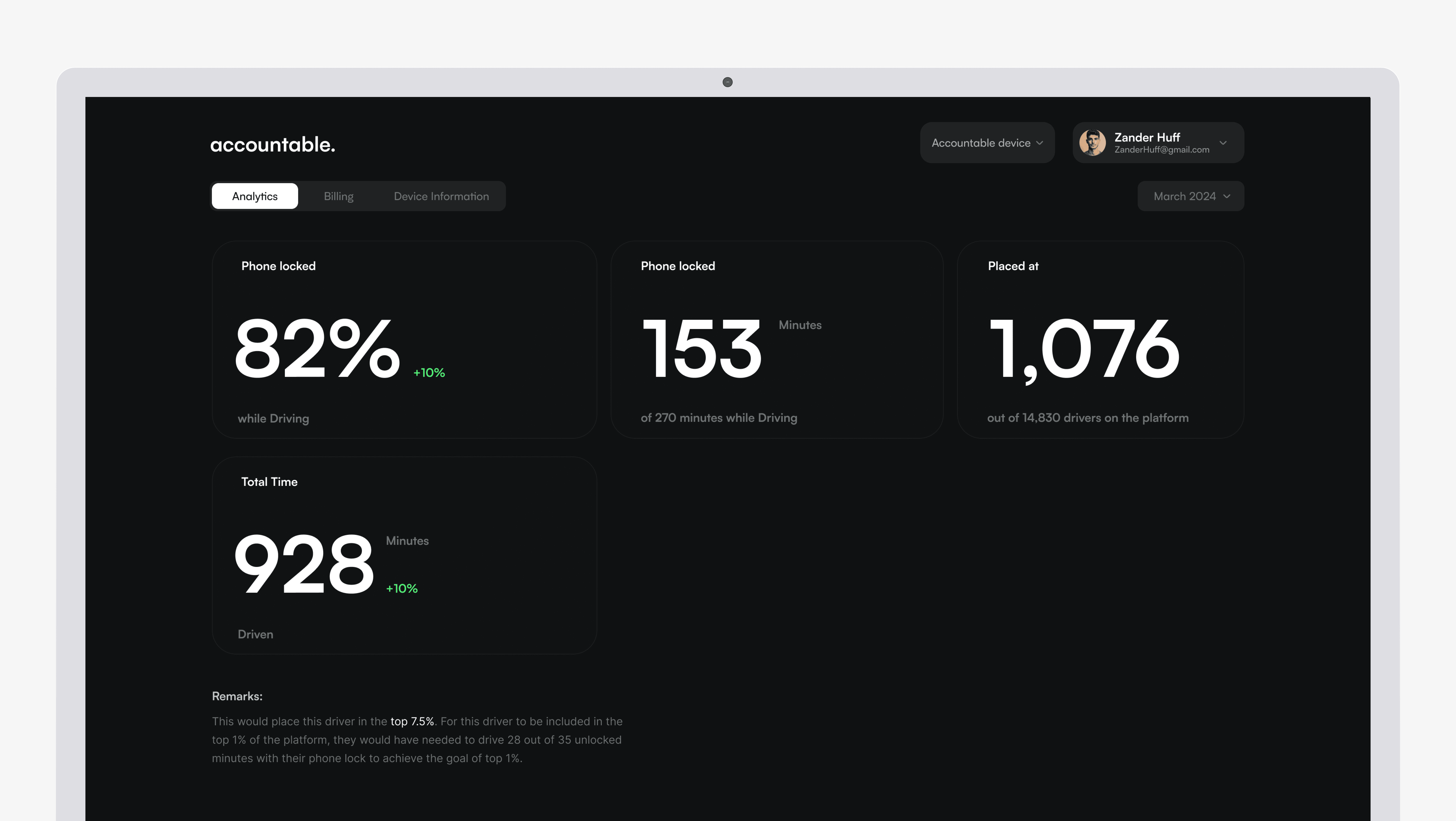 Accountable Website hero section