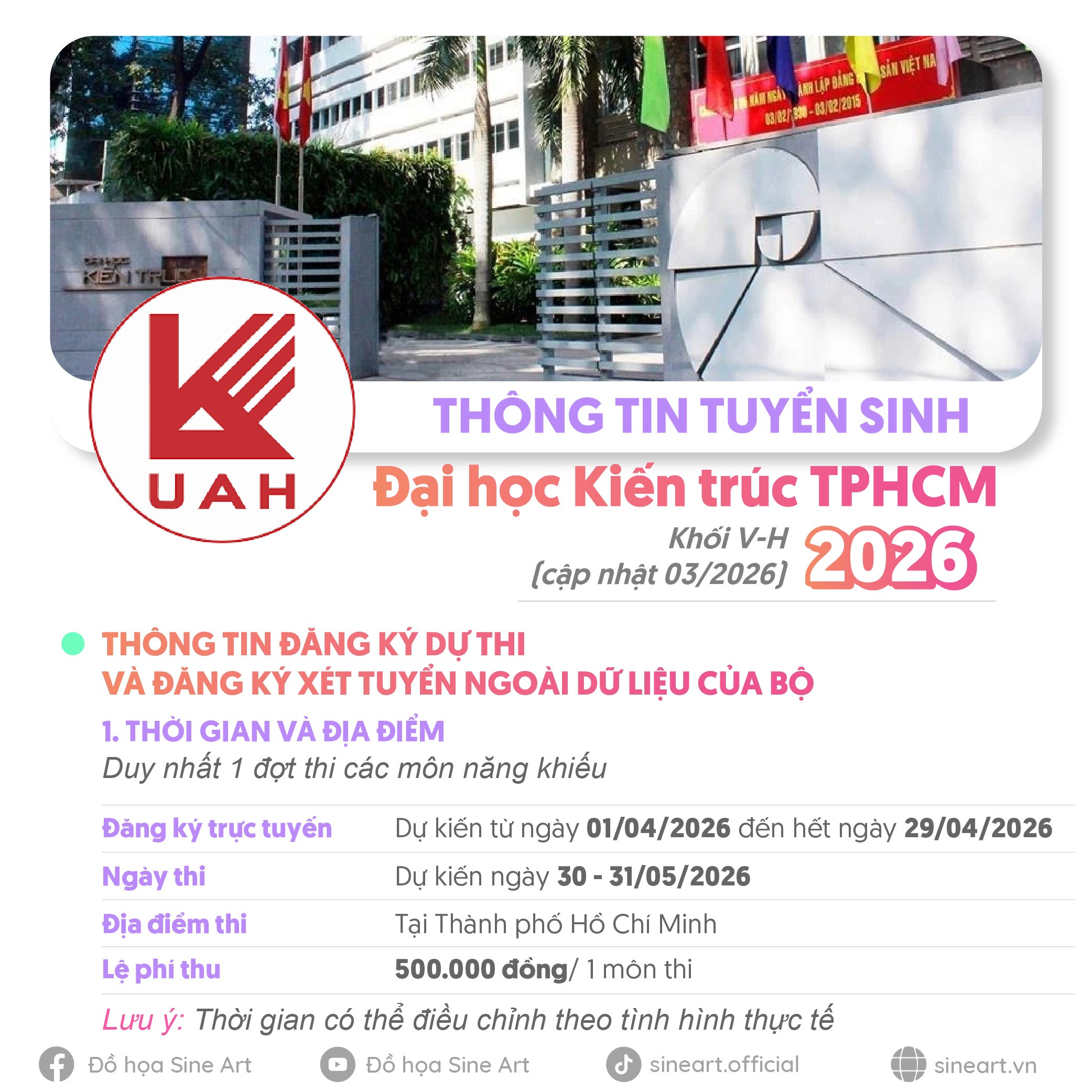 Tóm tắt thông tin tuyển sinh của trường ĐH Kiến trúc TPHCM năm 2026 (cập nhật 03/2026)