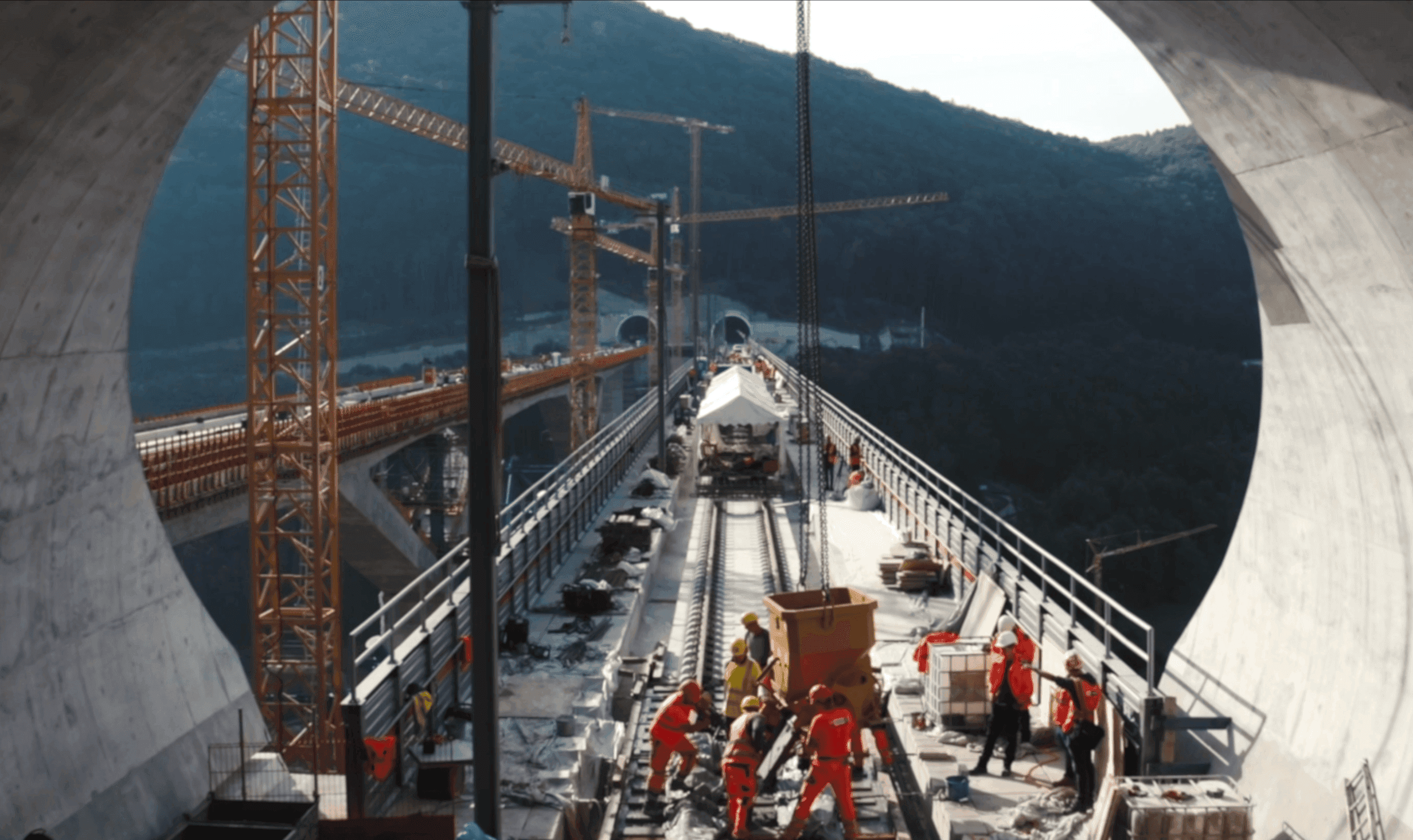Draufsicht auf ein Bahngleis