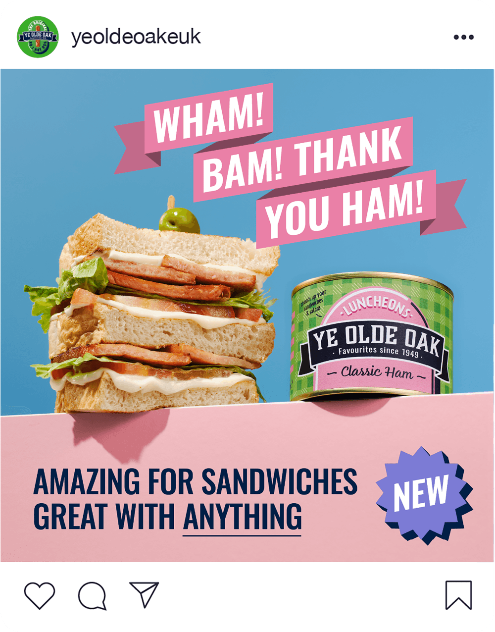 Ye Olde Oak Luncheons Advertising Campaign "Wham! Bam! Thank you ham!"