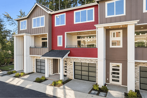 Cassie's Landing Townhomes Bothell WA exterior elevation gated community