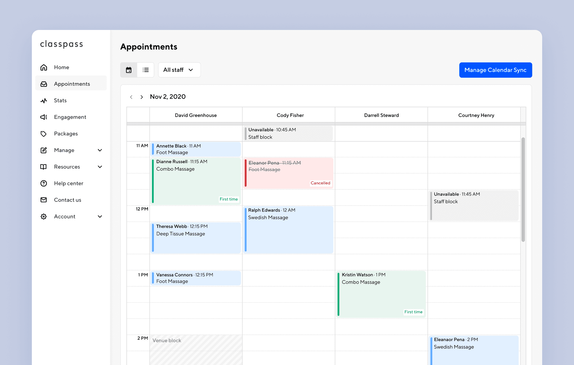 Availability calendar design