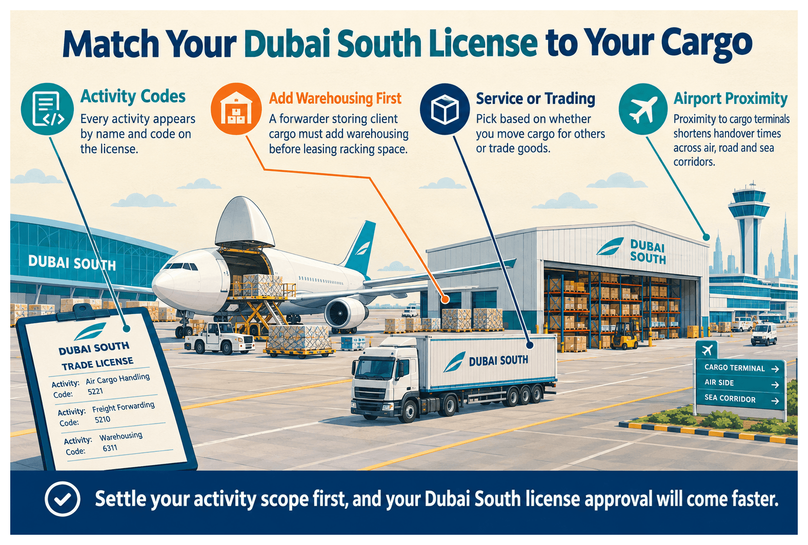 Infographic: Logistics Activities Available Under a Dubai South License