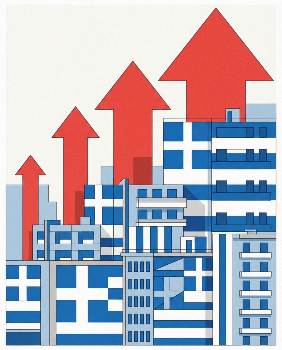 Illustration representing rising housing rental costs in Greece