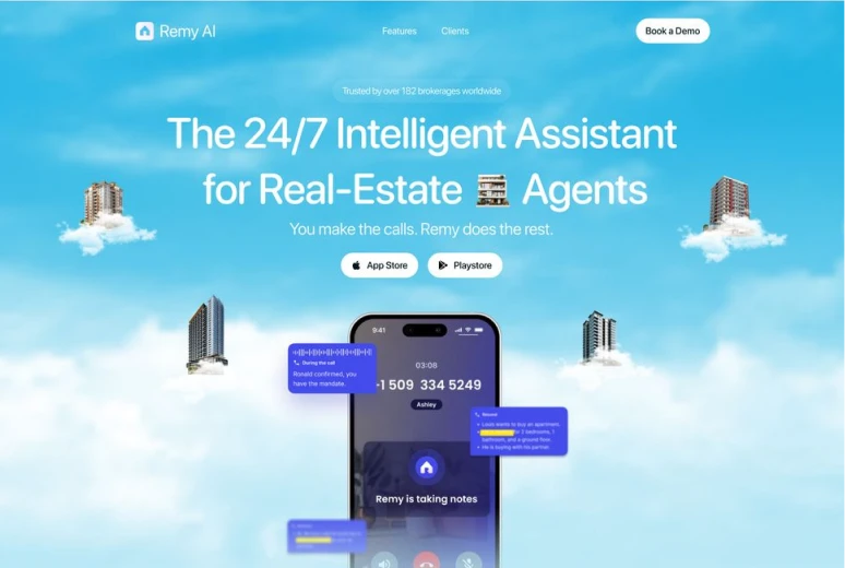 Remy AI mobile app landing page preview