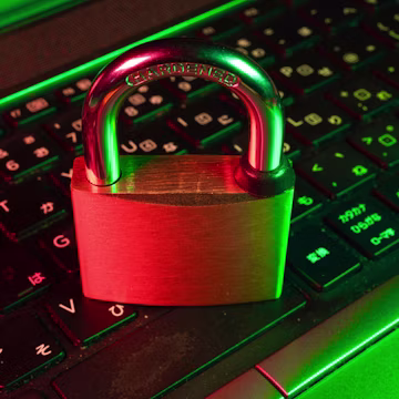 red padlock on black computer keyboard