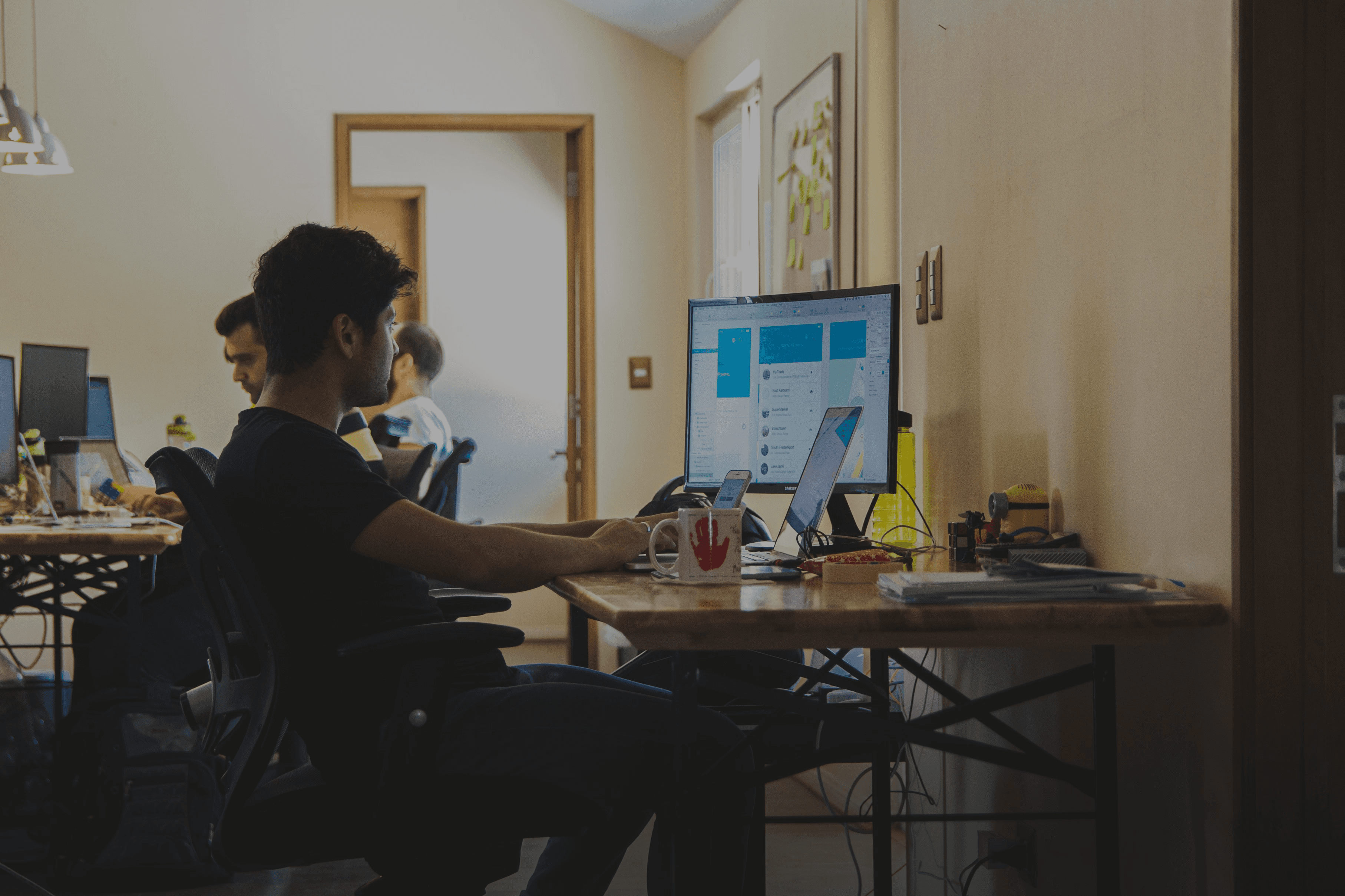 man working on dashboard