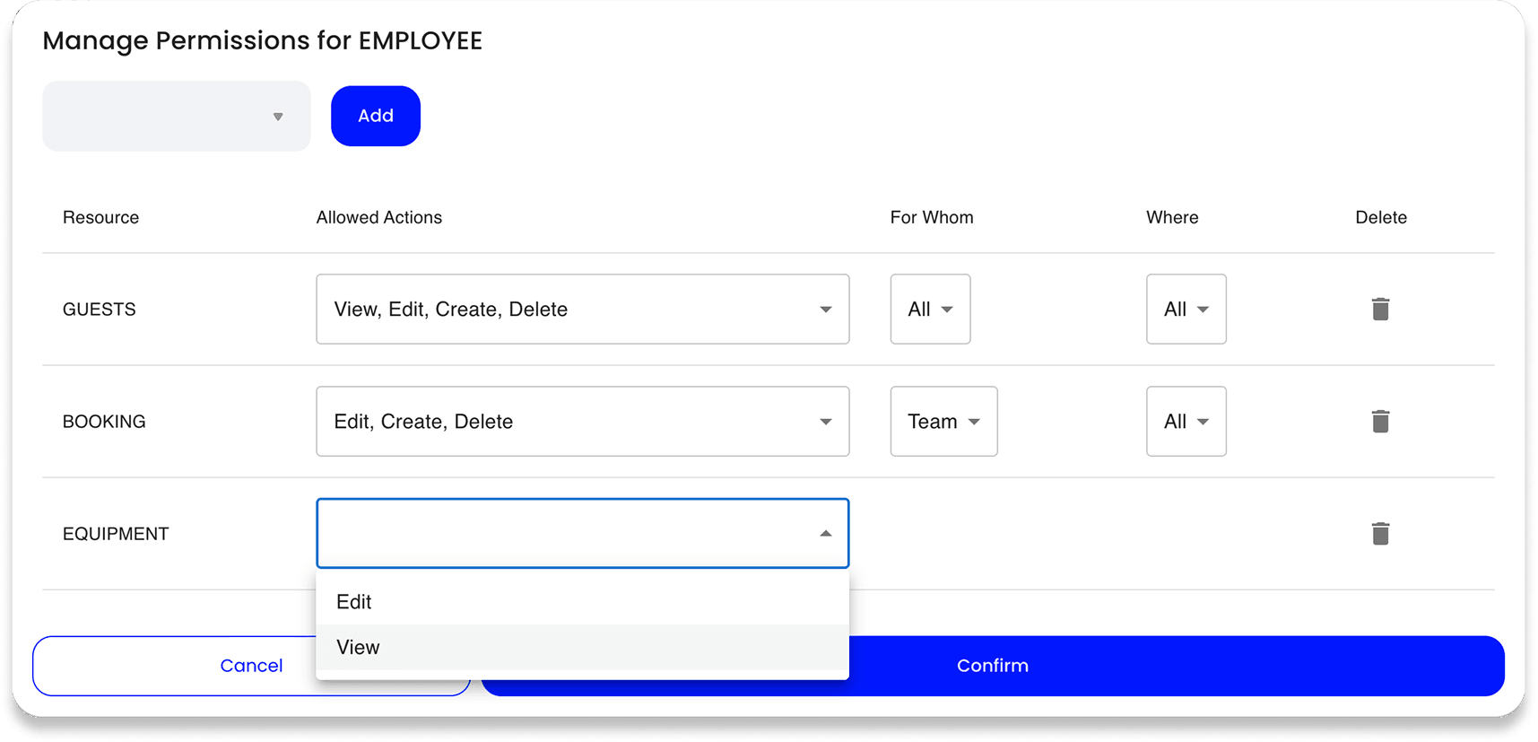 Booking a resource in Yoffix